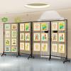 Rejilla de Hierro Estante de Exhibición Jardín de Niños Pintura Estudio de Arte Exposición Plegable Móvil Estante de Exhibición para Exterior