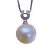 Accesorios de Perlas DIY Joyería de Plata de Ley S925 Cierre de Herradura Vacío Collar con Colgante de Perla de Agua para Mujer Estilo Moda