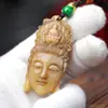 Colar de Osso de Camelo de Xizang Cordão Feito à Mão Corrente para Clavícula Escultura em Osso de Fluxo Reverso Pingente de Guanyin Corrente para Pescoço