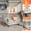 Estante de Baño para Inodoro Lavabo Lavadora Lateral Con Ruedas Carrito Pequeño Móvil Balcón Estante de Almacenamiento para Detergente