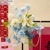 Banquete de bodas flor falsa Yaoyao artesanía rosa roja tierra fila flor camino plomo boda flor artificial diseño de la sala de bodas salón de bodas seda