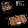 Caja de almacenamiento de escritorio de plástico con rejilla, 10, 15 y 24 botones transparentes, para accesorios de pesca, joyería y cosméticos.