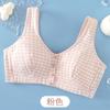 Sujetador de Algodón con Botones Frontales para Dormir de Mamá para Mujer Sin Aros Push-Up Anti-Caída Talla Grande Cómodo para Mujeres de Mediana Edad y Mayores