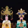 Estatua Divina de Anciana Negra Hu Sanyei Taonai Corona de Fénix Abuela de Taishan Niangniang Guanyin Estatua de Buda Tocado Corona de Cabeza Sombrero
