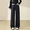Jeans Rectos para Mujer, Nuevo Estilo de Verano, Cintura Alta, Adelgazantes, Pantalones de Pierna Ancha Fluidos, Cinturilla Bordada, Corte Holgado, Pantalones Casuales Versátiles