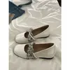 Zapatos de diseño retorcido con plataforma interna, nuevos zapatos Mary Jane de punta redonda y poco profundos para mujer, zapatos coreanos de verano 2026 estilo floral, suela suave, cómodos