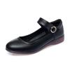 Zapatos de Mujer 2020 Nuevos Zapatos Planos Versátiles Zapatos de Moda de Cuero para Mujer con Suelas de Goma Zapatos de Otoño de Suela Gruesa para Mujer