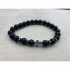 Venta caliente de AliExpress pulsera de cuentas negras pino blanco esmerilado piedra volcánica cruz cuerda de mano 8mm cuerda elástica