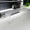 Banco para Trocar Sapatos com Ondas de Água em Acrílico, Banco Longo para Uso Doméstico, Cadeira de Jantar Transparente, Banco Moderno Criativo para o Pé da Cama