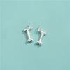 Prata Esterlina S925 Galvanoplastia Acessórios de Precisão Pingente de Osso Pingente de Cachorrinho Pingente para Pulseira de Cristal Ágata DIY Pingente Pingente