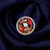 Pendientes Retro de Estilo Chino con Circonitas Incrustadas de Carpa de la Suerte con Diseño Redondo Natural Hueco, Accesorios de Broche de Temperamento Artístico Estilo Antiguo