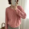 Outono de 2026 Novo Estilo Coreano Gola Redonda Botão Doce Urso Mel Cardigã de Lã Casaco Suéter de Tricô Blusa de Manga Longa para Mulheres