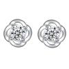 Pendientes de trébol de cuatro hojas de plata esterlina S925, temperamento femenino, estilo coreano, sencillos y versátiles, para estudiantes, joyería para las orejas, suministro directo.