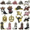 Chapéu de cowboy western novo e quente transfronteiriço, botas, pingente de cavalo gatinho, chaveiro de liga de zinco com pingente de gota de óleo DIY, acessórios