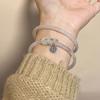 Pulsera con colgante de anillo de cobre y plata, pulsera antigua de verano, pulsera de cristal de gran venta.