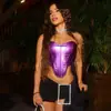 Ropa de mujer estilo europeo y americano, primavera y verano 2024, sexy, estilo Spice Girl, con tirantes metálicos, chaleco de tubo con cintura de espiga, chaleco pequeño para mujer.