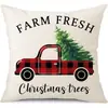 Juego de Fundas de Almohada Transfronterizas para Navidad Europea y Americana, Funda para Cojín de Sofá de Sala de Estar, Funda para Almohada de Cintura con Reno Papá Noel Árbol, Suministro de Fábrica