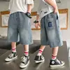 Shorts Masculinos Verão 2026 Novo Estilo Calça Jeans Fina Infantil Calças de Verão para Crianças Maiores Shorts Casuais Masculinos