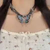 Collar de Mariposa con Gradiente de Remache de Zircón para Mujer, Nuevo Diseño Personalizado, Cadena para Clavícula de Verano, Temperamento Dulce y Fresco, Estilo Sexy