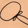 Moda Dulce Mujer Corbata Cinturón Delgado Lana Perla Decoración con Falda Cadena Cintura Delgada Lazo Cinturón Negro