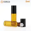 Botella de Cuentas de Aceite Esencial 5ml Vidrio Transparente Marrón Botella de Aceite Esencial Botella de Cuentas para Perfume Botella de Vidrio Pequeña para Cosméticos