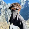 Mascarilla Transpirable de Seda de Hielo con Protección Solar y Visera para Hombres, Nuevo Modelo Verano 2026, Protección UV para Cara Completa, Gorro con Protección Integrada para el Cuello
