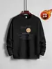 Sudadera de punto con estampado para hombre Invierno Popular Polar Moda Marca Cuello redondo Sudadera Cálida Versátil Camiseta básica para hombre
