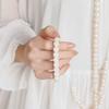 Venta Directa de Fábrica de Cuentas Redondas de Jade Blanco Bodhi Pulseras de Raíz de Bodhi de una Sola Hilo para Sostener en la Mano Venta al por Mayor en Grandes Cantidades