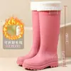 Comércio Exterior Moda Japonesa Coreana Botas de Chuva de Cano Alto Femininas Adulto Botas de Água Impermeáveis Antiderrapantes Botas de Neve para Exterior Venda Quente Transfronteiriça Calçados de Borracha