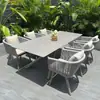 Mesas y sillas de exterior para villas con patio, mesas y sillas de cuerda tejida, muebles de jardín de exterior, impermeables y resistentes al sol, mesas y sillas de balcón de ocio nórdico