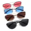 Gafas de Sol Cat-Eye Europeas y Americanas para Mujer, Estilo Nuevo, Puente Doble de Metal, Modernas y de Gama Alta, Gafas de Sol con Protección Solar para Hombre, Venta al por Mayor