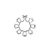 Anillos de pezón exquisitos superventas transfronterizos Acero inoxidable Forma de flor Anillos de pezón falsos Pinzas para pezones con pantalla de pavo real Joyería para piercing Tachones para pezones sin perforación