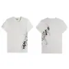 Estilo de comércio exterior transfronteiriço hip-hop de rua americano padrão madressilva estampa cruzada slim manga curta verão gola redonda canelada camiseta
