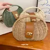 Bolso bandolera de moda nuevo para mujer, bolso de mano de nicho, bolso de playa para vacaciones, bolso de paja tejido estilo coreano