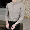 Camisas de Moda de Verano para Hombre de Comercio Exterior Transfronterizo Dropshipping Fibra de Pulpa de Bambú Bordado Rayadas de Manga Larga Camisas Casuales de Negocios