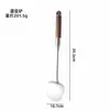 Juego de Utensilios de Cocina de Acero Inoxidable 304 y Madera de Nogal con Mango de Madera, Espátula para Cocinar, Cucharón para Sopa, Espumadera, Cuchara y Espátula Gruesas para el Hogar