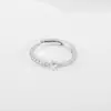 Anillo de apertura ajustable de cobre con incrustaciones de circonita, 26 letras del alfabeto inglés, joyería de moda de alto nivel y temperamento, para cruzar fronteras