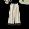Pantalones Deportivos de Invierno para Hombre, Estilo Nuevo, con Terciopelo Plus, Engrosados, de Alta Gama, Chenilla, Pierna Recta, Holgados, Pierna Ancha, Tallas Grandes, Pantalones Casuales para Hombre