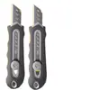 Cuchillo Utilitario Grueso de Acero Inoxidable de Alta Resistencia, Cortador de Papel Duradero de Grado Industrial, Cuchillo para Papel Tapiz, Herramienta para Abrir Paquetes, Soporte para Cuchillos Completamente de Acero