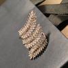 Cao Shi Europeu e Americano deixa anel de orelha de trigo moda design brilhante anel incrustação ajustável jóias populares mulheres