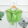 Xale de Tricô com Tira de Renda Cadarço Gola Falsa Estilo Coreano Dongdaemun Feminino Xale para Ar Condicionado Nó Gola Falsa Manga Ombro