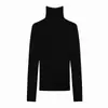 Suéter de punto de lana pura sin costuras de cuello alto con hilo Yangzi para mujer, jersey fino de manga larga ajustado, camiseta base, suéter de otoño