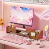 Soporte para Monitor de Computadora, Soporte para Dormitorio Estudiantil, Habitación de E-sports, Estación de Trabajo de Oficina, Multifuncional con Cajón de Almacenamiento y Estante Organizador