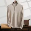 Suéter de Cachemira Otoño e Invierno Nueva Llegada Cuello Frutal Verde Suéter de Moda para Hombre Sencillo Versátil Manga Larga Tejido de Lana Base para Hombre