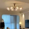 Lámpara de araña vintage estilo francés para sala de estar, luz principal de cobre y nogal para el recibidor, lámpara floral estilo retro para dormitorio y comedor