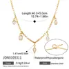 Elegante collar de acero de titanio, pulsera de nicho de lujo ligero, collar con colgante de circonita de acero inoxidable chapado en oro de 18K, joyería transfronteriza al por mayor