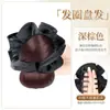 Peruca com Cabeça de Bola de Pena Amarrada Baixo, Grampo de Cabelo, Faixa de Cabelo, Cabeça de Botão de Flor, Acessórios de Cabelo Naturais Fofos, Bolsa para Peruca