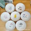 Pratos de Jantar de 7-8 polegadas com Borda Preta por Atacado para Uso Doméstico, Pratos para Pratos Quentes, Pratos Cerâmicos Diários, Louça, Porcelana de Loja de Dois Reais, Estilo Simples