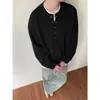 Sudadera Casual de Cuello Redondo y Manga Larga, Estilo Falso de Dos Piezas, Estilo Otoñal de Alta Gama, Holgada y Elegante, Favorecedora, Camisa Base de Color Sólido de Capa Interior, Moderna