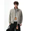 Nueva chaqueta de cuero PU de moda para otoño, estilo callejero para hombre, cuello alto, hombro recto, estilo americano genial, corte holgado, abrigo de cuero versátil